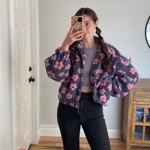 Flower Sherpa jacket